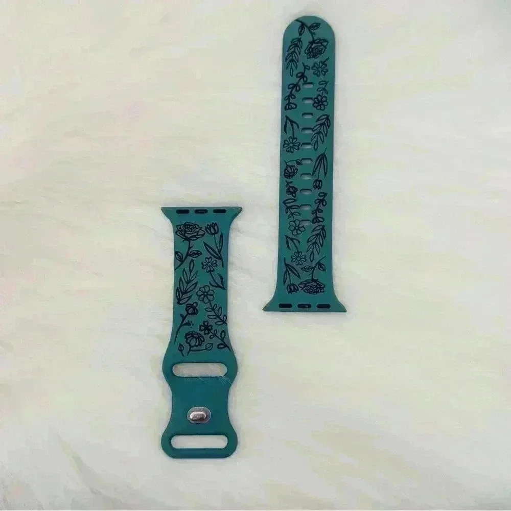New Floral Design Apple Watch Bands 38mm 40mm 41mm in willow green